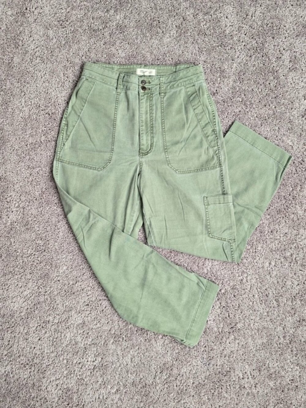 Madewell Utility Wide Leg Trousers Womens 28 Faded Green Pants Cargo Military